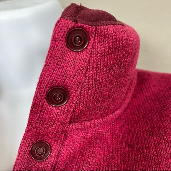 Eddie Bauer Pink Fleece Pullover Snap Neck Ling Sleeve Jacket - Picture 4 of 15